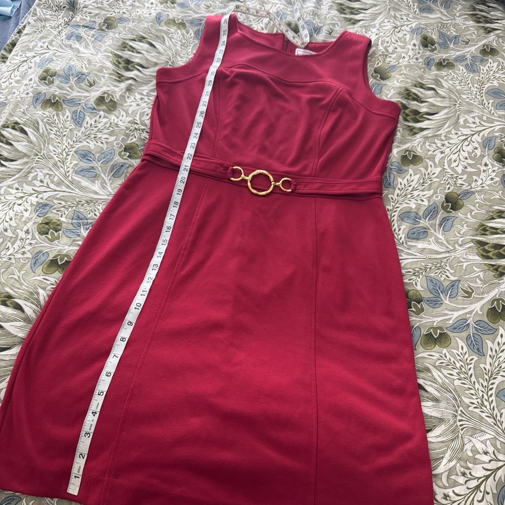 Karin Stevens Sleeveless Business Casual Womens Size 14 Pencil Dress Gold Accent - Picture 7 of 7